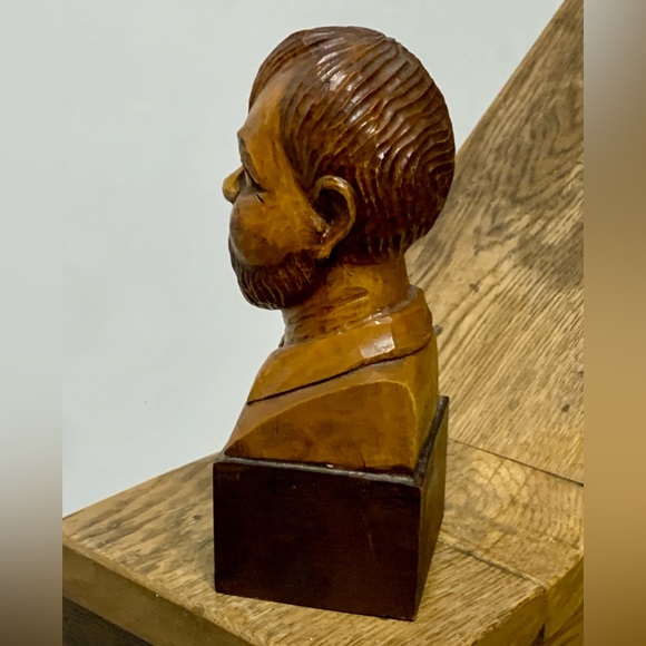 Vintage Hand Carved Wooden Spanish Sancho Panza Don Quixote Bust Statue - Picture 5 of 16